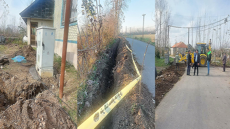  اجرای عملیات حفاری، کابل کشی و نصب کافو نوری در روستای پهمدان شهرستان لاهیجان