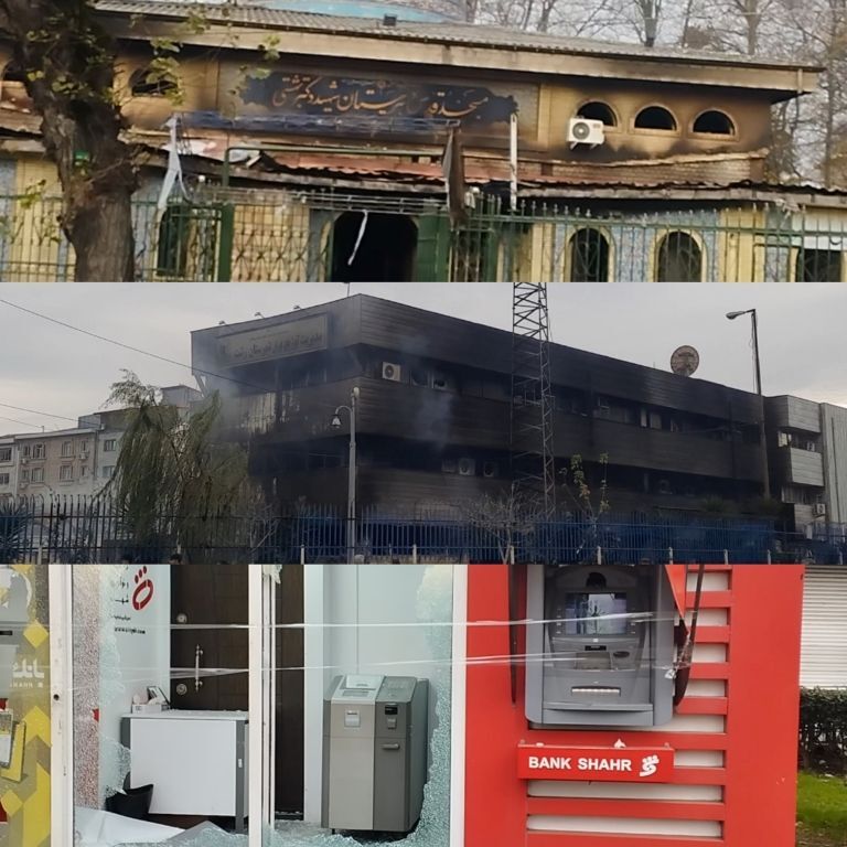  دستگیری عاملان آتش سوزی عمدی مسجد قدس و بانک شهر میدان گاز رشت