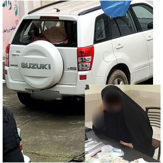 دستگیری زن متکدی ۶۰ ساله شاسی بلند سوار در رشت!