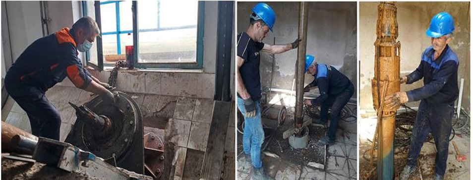 اورهال اسكروپمپ فخب رشت و افزایش ظرفیت آبرسانی نهزم شفت انجام شد