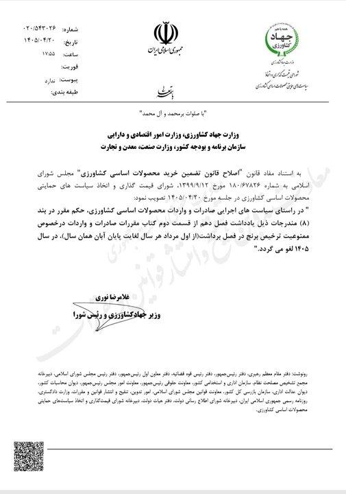 لغو ممنوعیت واردات برنج در فصل برداشت؛ خبر بد برای کشاورزان شمالی
