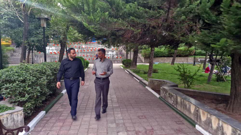 بازدید شهردار رشت با همراهی مدیرعامل سازمان مدیریت پسماند از پارک ها و فضاهای سبز شهری