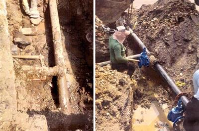 رفع ضعف فشار آب شرب 500 خانوار شهر رشت